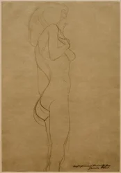 Standing Female Nude Facing Right (Study)